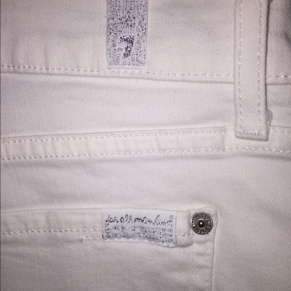 7 For All Mankind white skinny jeans